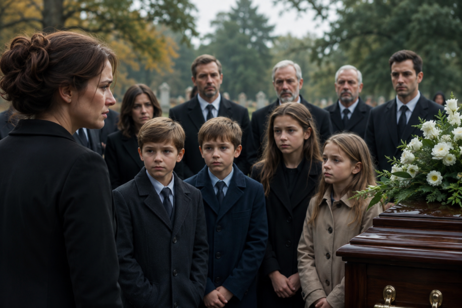 My Husband’s Secret Family Came to His Funeral — And Four Children Destroyed Everything I Thought I Knew